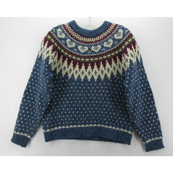 VINTAGE Woolrich Sweater Medium Wool Birdseye Fair Isle Yoke Ski - Picture 1 of 10